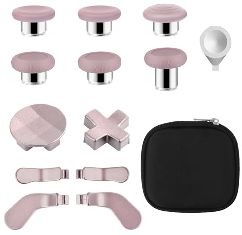 Accessories for Xbox One Elite Series 2 Controller(Model 1797), Metal Thumbsticks Paddles Joysticks Replacement Parts Kits Compatible with Xbox Elite Wireless Controller Series 2 Core(RosyBrown)