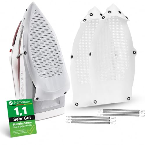 [ Test SEHR GUT, Note 1.1 *] Silva Bügeleisen-Sohlenabdeckung - Hitzebeständig - Antihaft, Glanzfrei, Passend für die meisten Standardbügeleisen - Schützt empfindliche Stoffe, Langlebig (2 Pack)