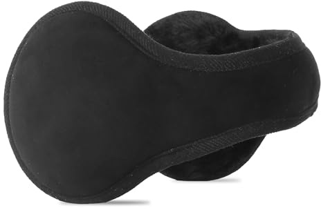 Unning Winter Ear Muffs for Men Women Fleece Foldable Adjustable Earmuffs Soft Plush Back The Head Ear Warmers for Cold Weather