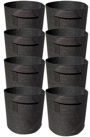 Lot de 8 pots de fleurs en tissu non tissé pour bassin - Matériau épais avec poignées pour repositionnement facile des lys et autres plantes aquatiques
