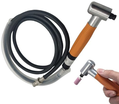 Micro amoladora neumática, ángulo de aire, 90 grados, herramienta pulidora de lápiz, Kit de accesorios, color naranja
