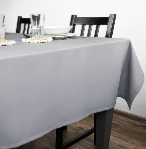Rollmayer Tischdecke Kollektion Vivid Silbergrau 31 140x250cm | Tischtuch, Tischwäsche, einfarbig, pflegeleicht zur Auswahl, Produkt für den täglichen Gebrauch