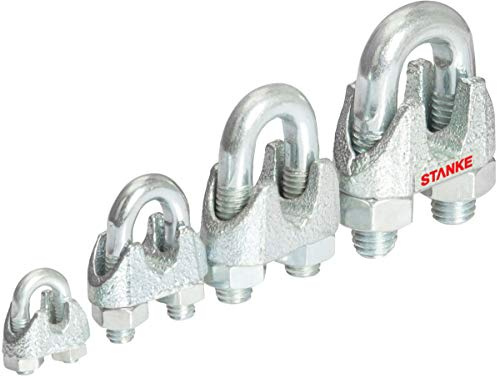 Seilwerk STANKE 25x Seilklemme Bügelform Größe 12 für 12 mm Drahtseile | Verzinkt Seilverbinder Stahlseil – Für Konfektionierung, Schlaufenbildung und Verbindung von Drahtseilen