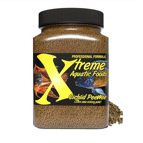 Xtreme Cichlid Peewee 1.5 mm Pellets - Proven Nutrition for Cichlids - Balanced Amino Acids, Boost Immune & Digestive Health, Color & Energy, Max Protein Freshwater Fish Food – USA Farm Grown (20oz)
