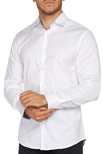 Selected Men's Shdonenew-mark Ls Noos Business shirt, White (Bright White), XL UK