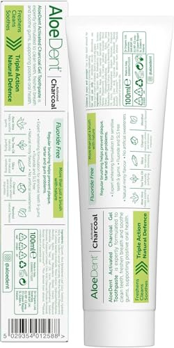 Three Packs of Aloe Dent Aloe Vera Triple Action Charcoal Toothpaste 100ml