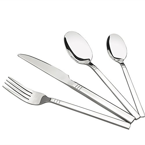 Fosly 16 Piece Cutlery Set of 4, Table Dinner Cutlery Set Stainless Steel