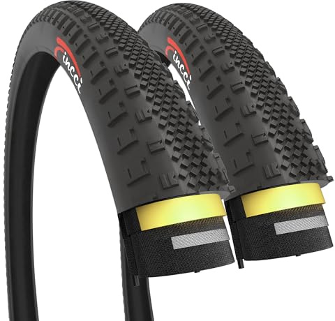 Fincci Cykeldäck 700c x 38c – gravel däck 28 x 1,5 tum med 1 mm punkteringsskydd – 40–622 60 TPI för elcykel, hybrid, MTB, mountainbike (hopfällbar, 700 x 38c)