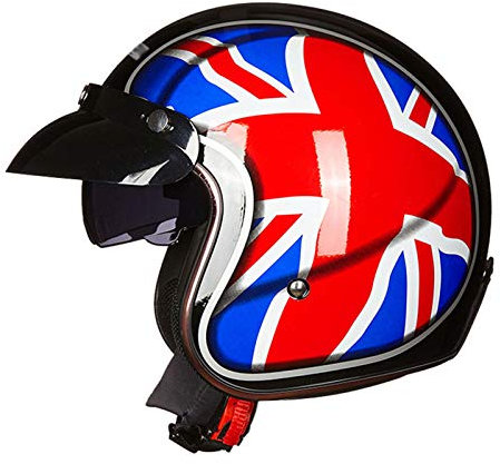 GAOZHE retrò Casco Scodella Portatile Mezzi Caschi Jet Casco Moto Donna e Uomo Casco Moto Custom Scooter Omologato ECE Visiera Sole Sferica AntiGraffio Casco Moto Aperto,Vintage Casco Jet Moto per