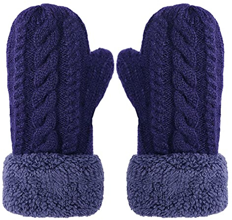 JIAHG Damen Strickfäustlinge, warme Winterhandschuhe für kaltes Wetter