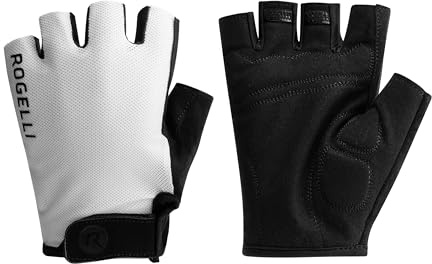 Rogelli Core Kids Fahrradhandschuhe Kinder - Radhandschuhe Halbfinger - Weiß - Größe 128-140