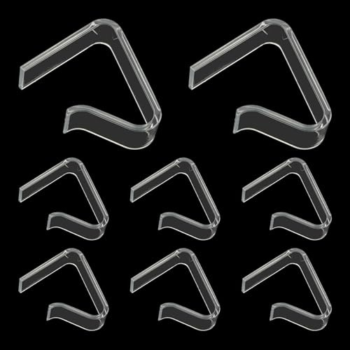 Ansodo 8Pcs Tischdeckenklammern, Tischtuchklammern Klar Tischdecke Clips Kunststoff,für Zuhause Hochzeit Party Camping Picknick
