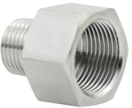 Beduan Stainless Steel Thread Adapter NPT 1/4 Female to M8x1.0 Male Pipe Fitting Converter