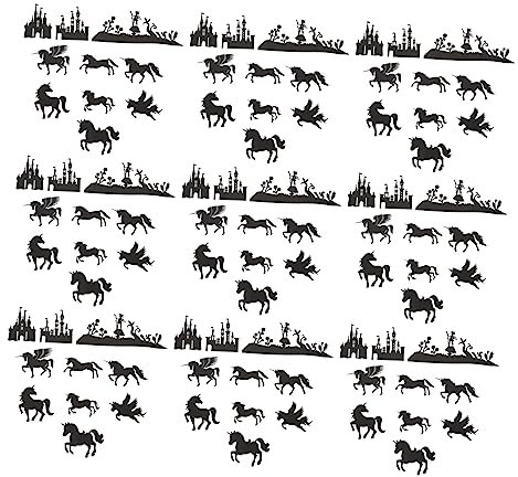 DECHOUS 3sets Jar Decal Fairy Birthday Decorations Set Unicorn Cards for Decorations for Bedroom 60pcs*3