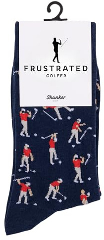 Shanker Golfstrumpor – roliga arga golfstrumpor – rolig golfgåva för män – 1 par per paket – storlek 10–13