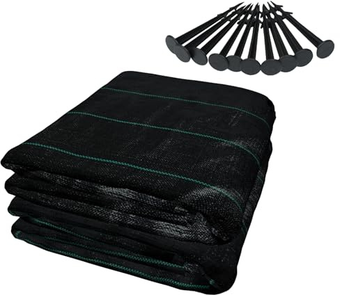 AufuN 2x5m Unkrautvlies Gartenvlies gegen Reißfestes Unkrautfolie | 100g/m² Unkrautgewebe ,Hochbeet Folie, Sandkastenvlies & Bodenschutzvlies zur Unkrautbekämpfung, Wasserdurchlässig