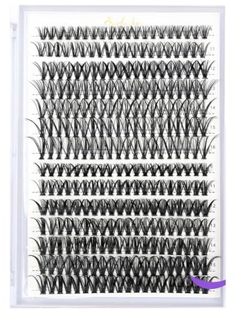 Lot de 280 extensions de cils artificiels naturels à faire soi-même - 9-16 mm - Aspect naturel - Cils doux (30D + 40D-MIX9-16)