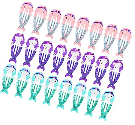 Gogogmee 24piezas Clips De Pelo Metálicos Antideslizantes Con Diseño De Para Niñas Pinzas Decorativas Rosa Azul y Morado Accesorios Para Mechones y Peinados Infantiles
