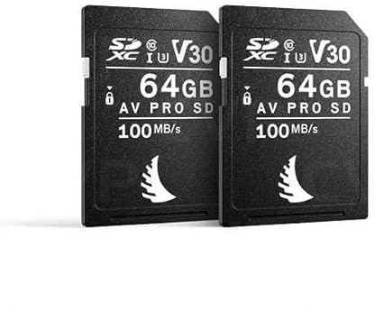 Angelbird AV Pro - Tarjeta SD MK2 de 64 GB UHS-I V30 U3 Clase 10 para Canon, Paquete de 2