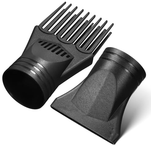 LALADEFIEE 2 ugelli universali per asciugacapelli, con pettine e punte per diffusore, in plastica resistente al calore, per capelli lisci e ricci
