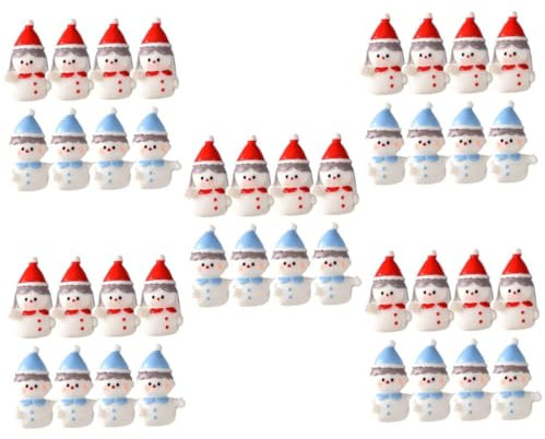 Cabilock 40 STK Schneemann aus Harz stehende Weihnachtsfigur Urlaub Tischdekoration Schneemann-Figur Weihnachtsschmuck winterdeko tooniesfiguren Weihnachtshandwerk Mikro-Harz-Statue
