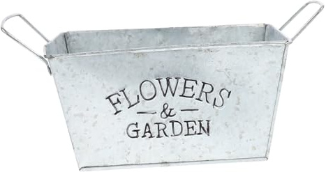 OFFSCH Maceta Rectangular de Chapa de Hierro para Plantar Verduras, Estilo Rural, Plata, Resistente Presión, Adecuado para Balcón y Hogar