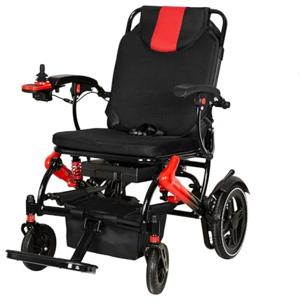 Electric Wheelchairs for Adults,36lb Ultra Lightweight Electric Wheelchair,12 Mile Portable Power Wheelchair, Double Brake Folding Electric Wheelchair for Travel,Single Battery