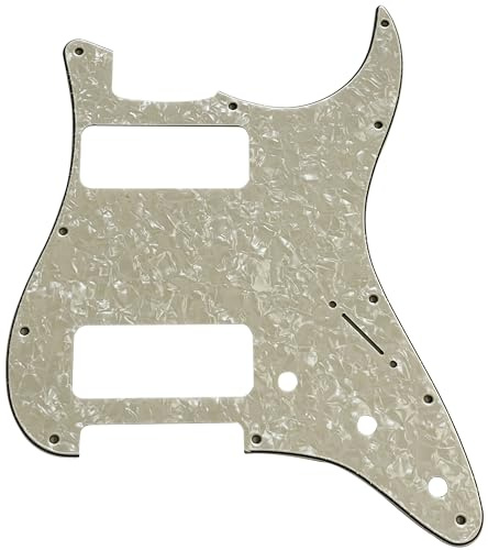 Für Fender Stratocaster P90 2 Pickup Strat Gitarre Pickguard (4-lagig, elfenbeinfarbene weiße Perle)