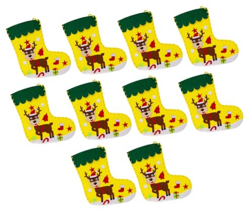 Toyvian 10stücke Strickset für Weihnachtsstrümpfe Dekorative Weihnachtsstrümpfe zum Selbermachen DIY Materialset für Weihnachtsornamente zum Basteln Zufällige Farbe
