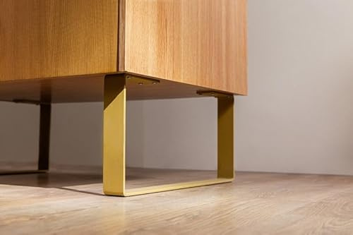 Metal Furniture Legs Set of 2 – Heavy Duty Industrial Table Feet for Bench, Console, Sideboard, Coffee Table – DIY Modern Steel Supports (Black/White/Silver/Gold/Chrome/Cream) (Black, H15cm x W30cm)