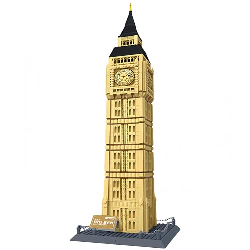 Unativer London Big Ben Baustein-Set, 3D Big Ben Uhrturm berühmte Wahrzeichen Serie Modell Architektur für Kinder und Erwachsene, kreatives Geschenk für Geschichts- und Architektur-Fans