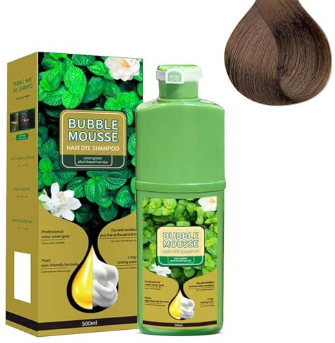 Tinte capilar en espuma vegetal de larga duración, champú con burbujas para teñir el cabello, extractos vegetales puros para una hidratación duradera.