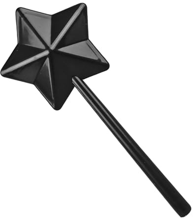 Riuulity Pentagram Shape Salt and Shaker Wand, Práctico Dispensador de Sal de Plástico Lindo para Halloween, Navidad con Diseño Multifuncional Ampliamente Utilizado (BLACK)