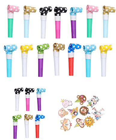 kaisudiAP 20 set di soffianti per feste colorate produttori di rumore di compleanno fischiati per bambini