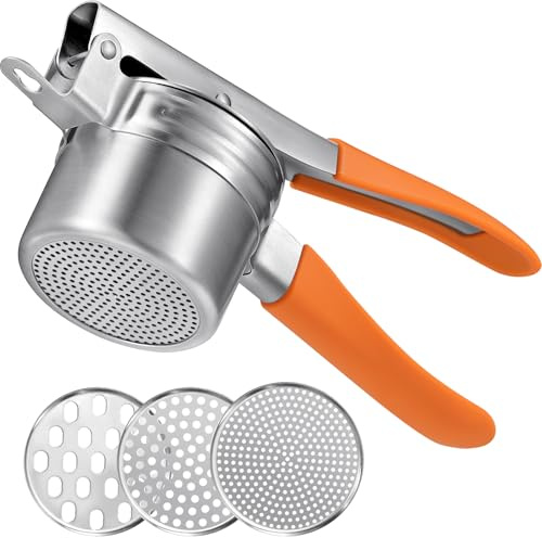 Sopito Presse Puree Manuel Inox 3 Disques Interchangeables Orange
