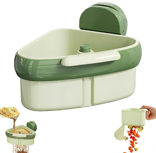 Tianher Sink Strainer, Sieve For Sink With Push Button For Suction Cup Removable Plastic Draining Basket Multifunctional Drain Strainer For Washing Organising In The Kitchen (Green)
