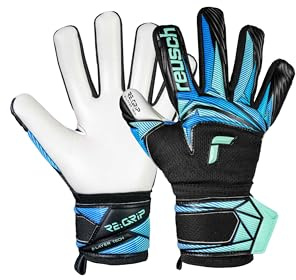 Reusch Profi Torwarthandschuhe Kinder | haltbarer Grip mit 2-Schicht-Latex | sichere Passform, atmungsaktiv, für Training & Spiel, für Kunstrasen & Naturrasen, Größe 4-8, Attrakt RE:GRIP NC Junior