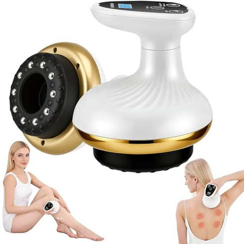 Gua Sha Elektrisch Massager, 9 Stufen Vakuum Cellulite Massagegerät Massager, Anti Cellulite Gerät Massagegerät, 4 in 1 GuaSha Elektrischer, für Körperstraffung, Lymphdrainage, Durchblutung