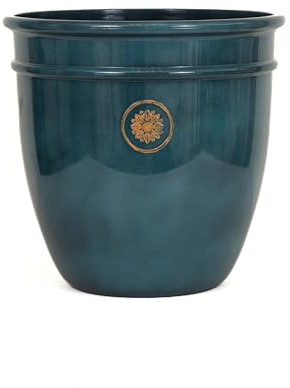 Somerset Classic Planter – Decorative Indoor & Outdoor Plant Pot, Lightweight Recycled Plastic Garden Planter, Frost Proof & UV Resistant Patio Flower Pot for Plants & Herbs (Teal, 37 Litre)