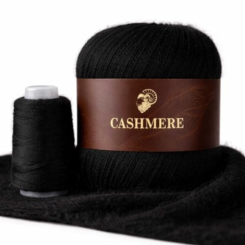 Nomiro - Nomiro Strickgarn 300g Set - 6 Knäuel weich hautfreundlich Schwarz Garn zum Handstricken und Maschinenstricken für Pullover Cardigan Schal Mütze feines Wollgarn für Strickprojekte