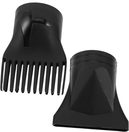 HEALEEP 2 Pezzi Ugello di Raccolta per Asciugacapelli in Plastico Nero, Resistente al Calore con Beccuccio Concentratore Piatto Stretto per Styling di Precisione in Salone o Viaggio
