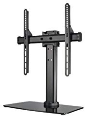 Hama TV Stand, Tiltable, Rotatable, Fully Movable (for TVs from 32-55 inches, height adjustable, base plate made of glass, TVs up to 30kg, VESA up to 400x400), black