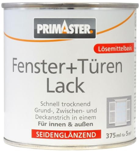 Primaster Fenster- und Türenlack 375ml Weiß Seidenglänzend Innen & Außen