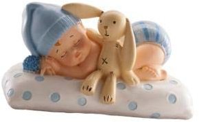 Dekora - Decorazioni Batterismo | Cake Topper Battesimo - Bambino con Peluche