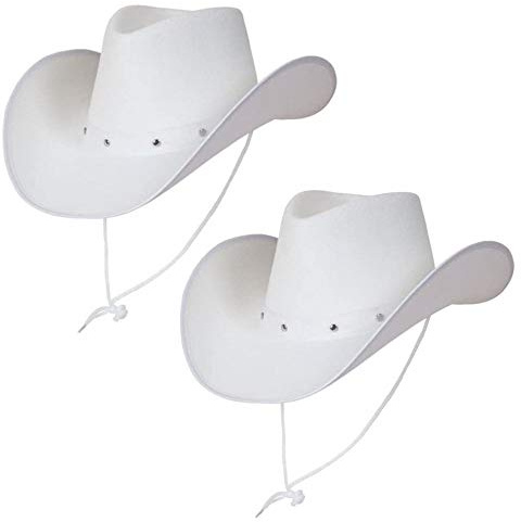 Wicked Costumes Texanische Cowboyhut für Erwachsene, Weiß, 2er-Pack, Verkleidung, Partyzubehör, Wild Western Sheriff Land Western Rancher