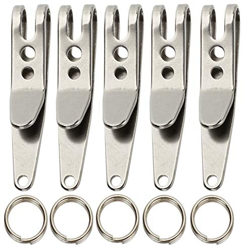 SuperglockT Silber Schlüsselanhänger Schlüsselclip Karabiner mit Schlüsselring Keyring Edelstahl Schlüsselhalter Multiclip Mehrzwecker Taktische Clip 38x7mm