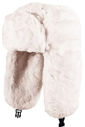 Damen Wintermützen mit Ohrenklappen, Fellmütze, Kunstfellmütze, Fliegermütze, Hält Warm Beim Skifahren, Schlittschuhlaufen und Anderen Outdoor-Aktivitäten Erhältlich Weiß