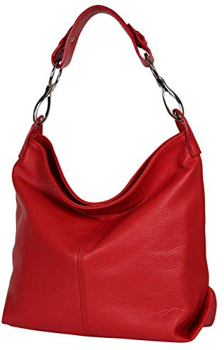AMBRA Moda GL033 - Sac à main sac porté épaule en cuir véritable pour femme