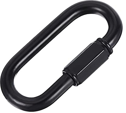 sourcing map Chain Connector, 6mm Thick Quick Link Screw Lock Oval Clips for Chandelier Pendant Lights Black Pack of 6