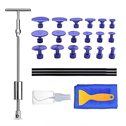 LIANYG Automatisk kaross buckeldragare auto verktyg buckla reparation buckla dragare kit buckla borttagning glidhammare limpinnar omvänd hammare lim flikar bil kaross reparation hagel skada bil buckla
